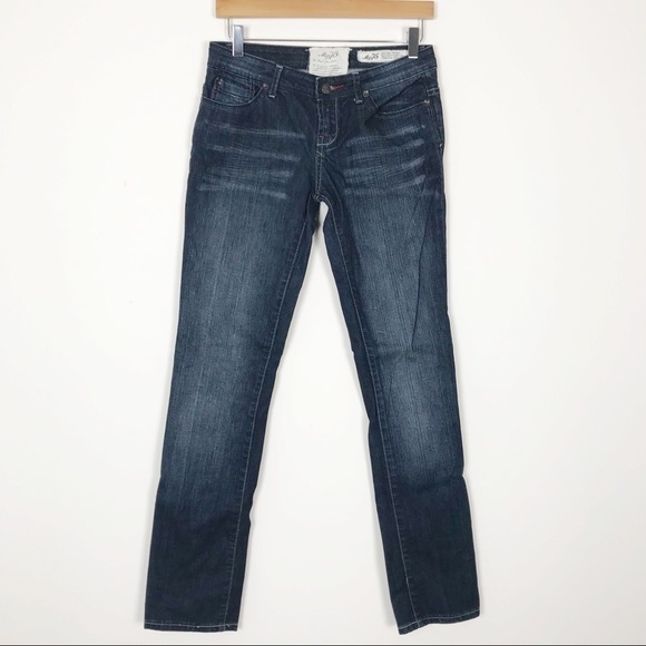 MAY75 575 Dark Wash Distressed Straight Leg Jeans - Picture 2 of 7